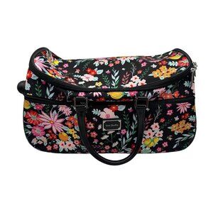 Vera Bradley Tangerine Twist Wheeled Carry-On Luggage Bag Black Floral